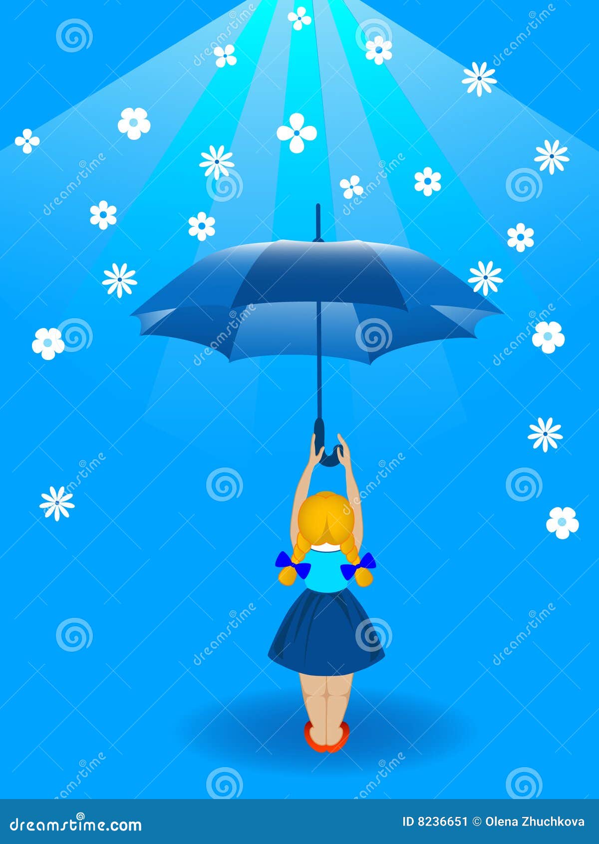 Girl and umbrella stock vector. Illustration of covering 8236651