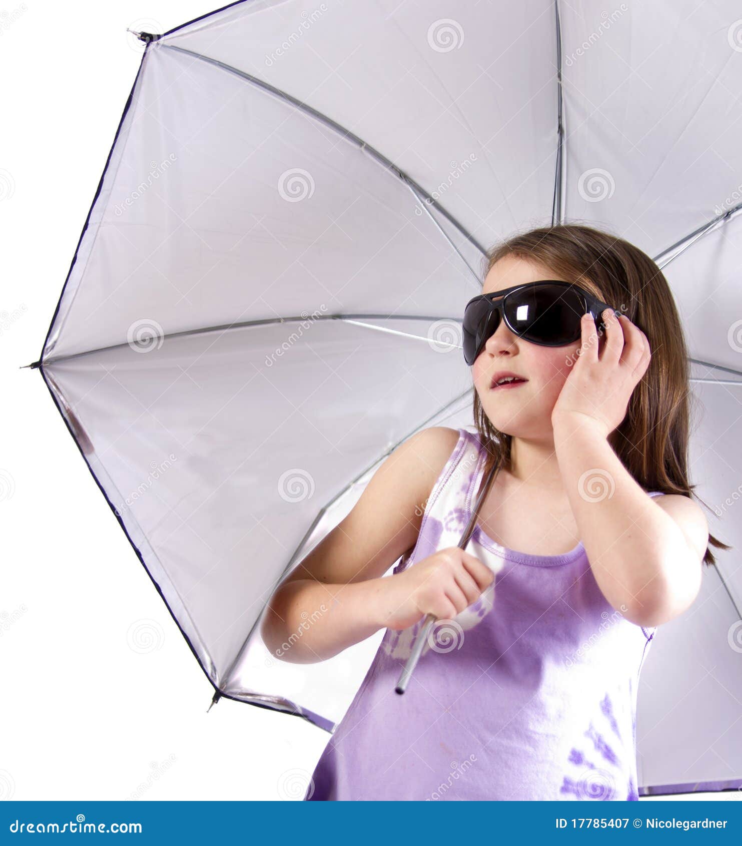 Girl with Umbrella and Glasses Stock Image Image of fashionable
