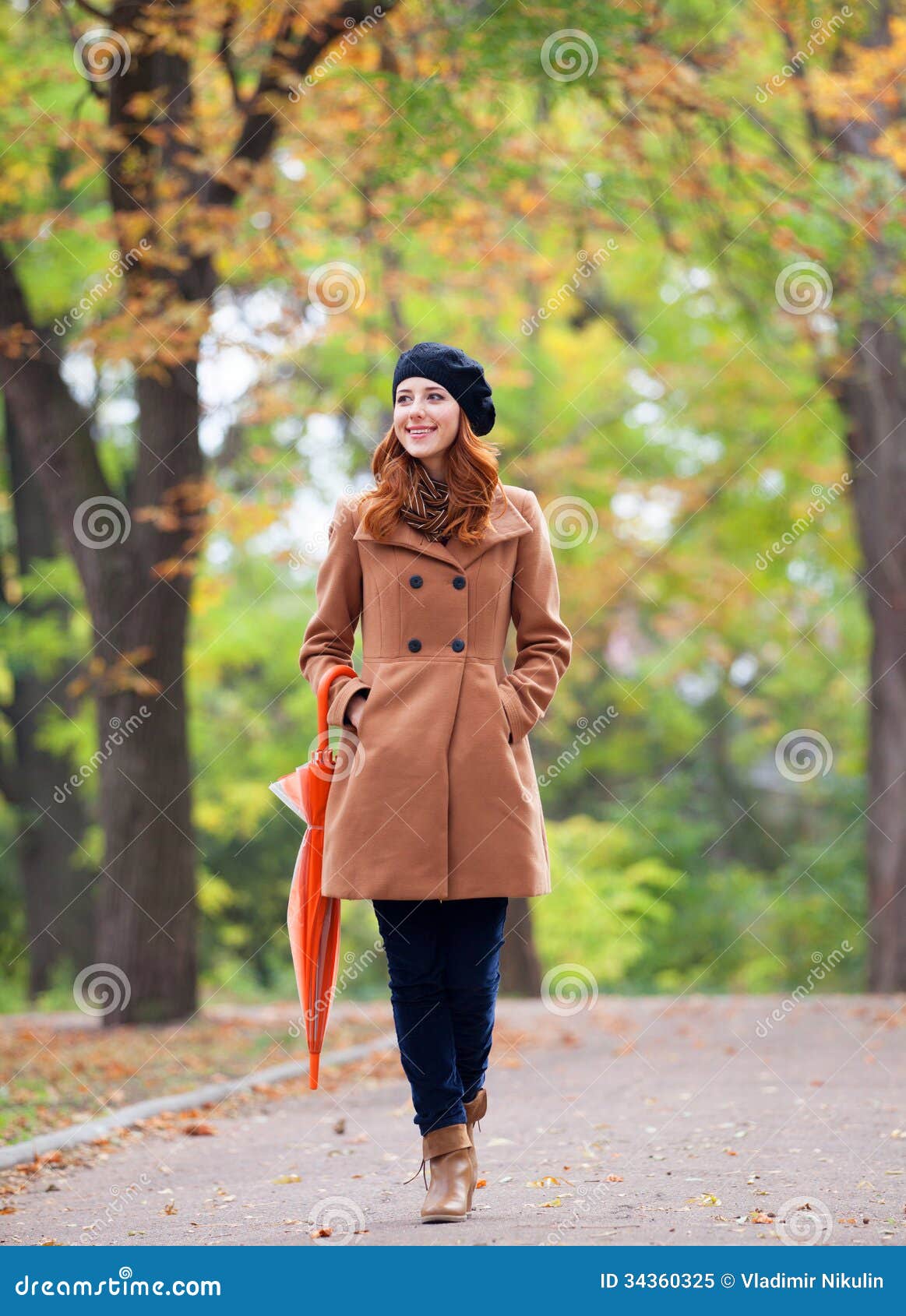 Girl with umbrella stock image. Image of freedom, alley - 34360325