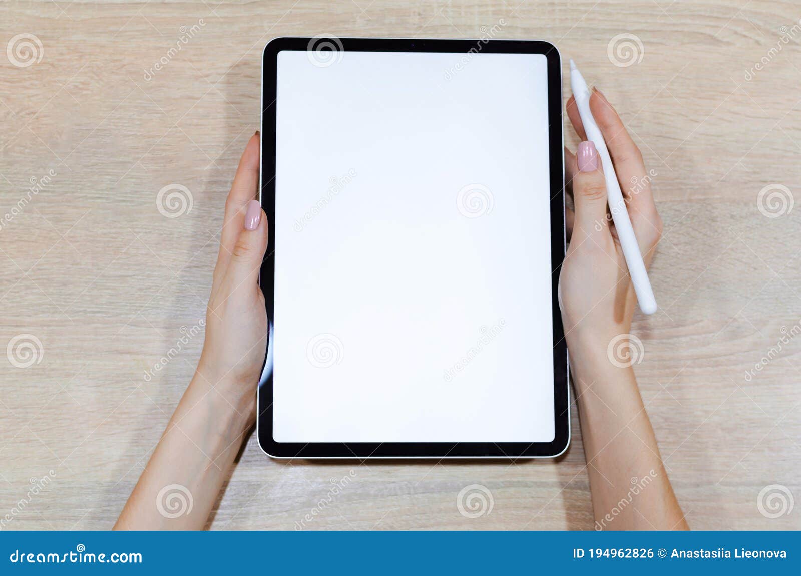 Girl Using Stylus on Tablet To Draw Stock Photo Image of digital