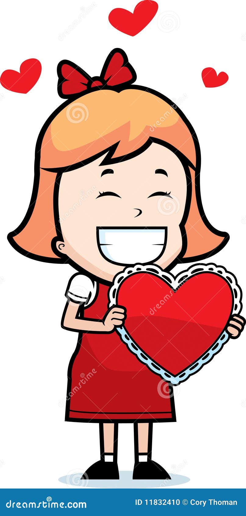 Girl Valentine stock vector. Illustration of child, valentine 11832410
