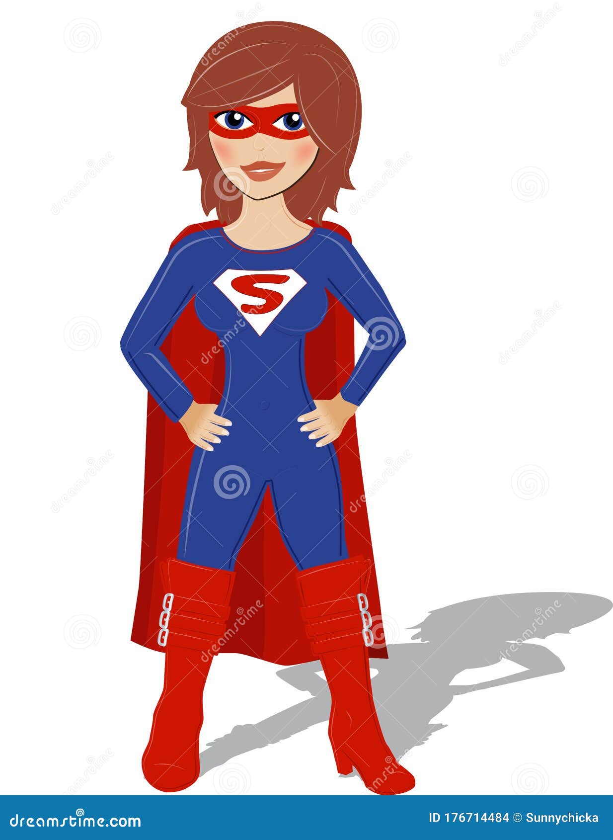 Supergirl Superhero Woman in Blue Advertising Cartoon Drawing Stock Vector  - Illustration of hero, presentation: 176714484