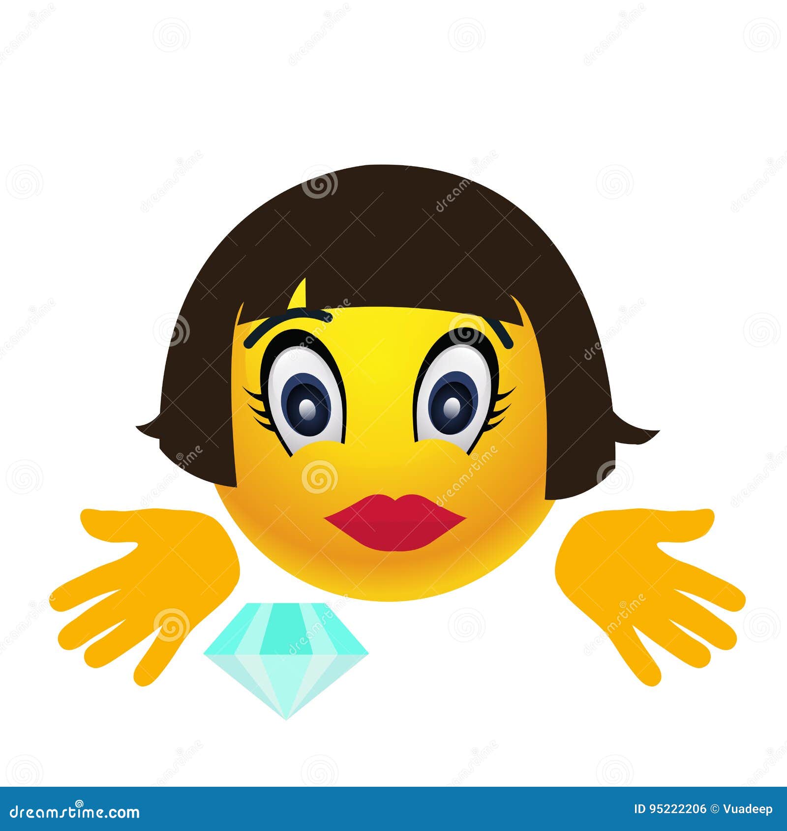 Wind Banket ademen Girl vector smile Emoji stock vector. Illustration of circle - 95222206