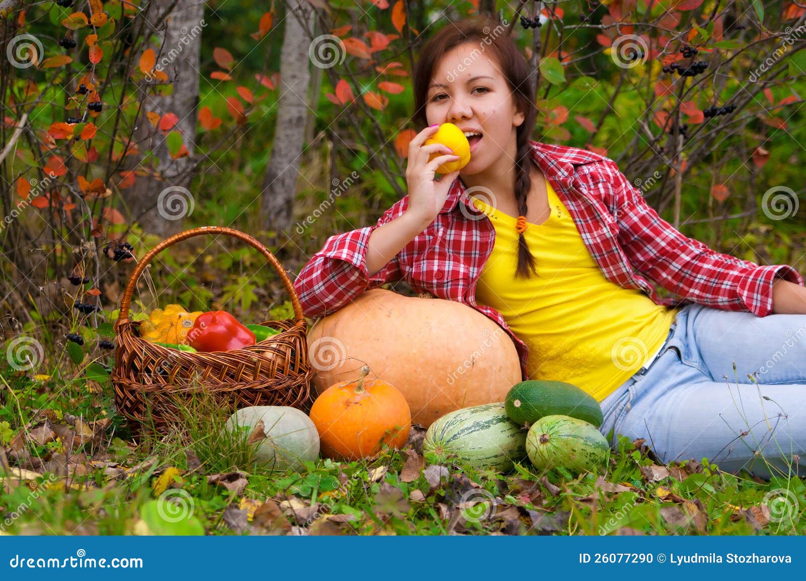Girl with vegetables stock photo. Image of outdoors, orange - 26077290
