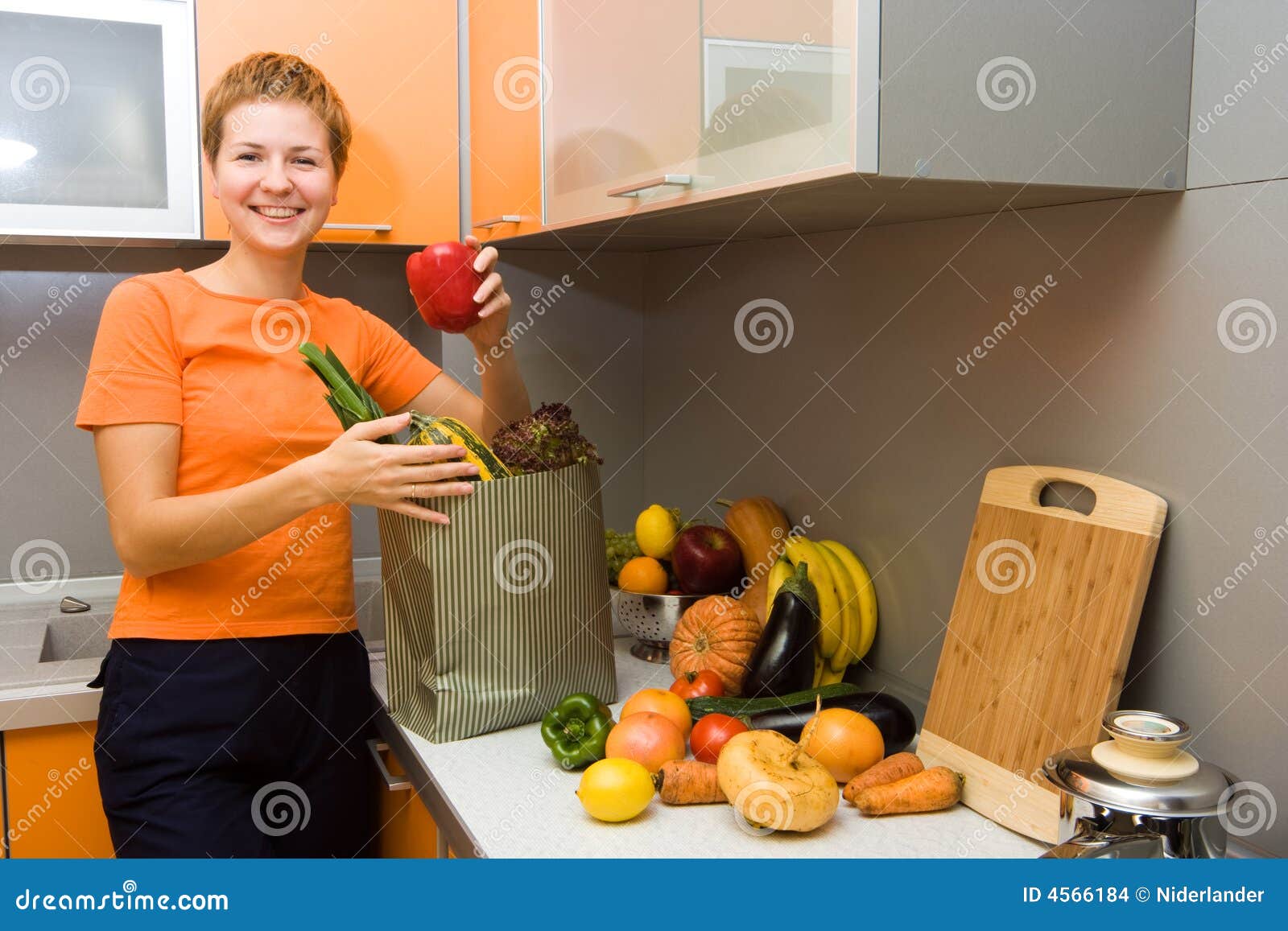 Girl with vegetables stock photo. Image of lifestyles - 4566184