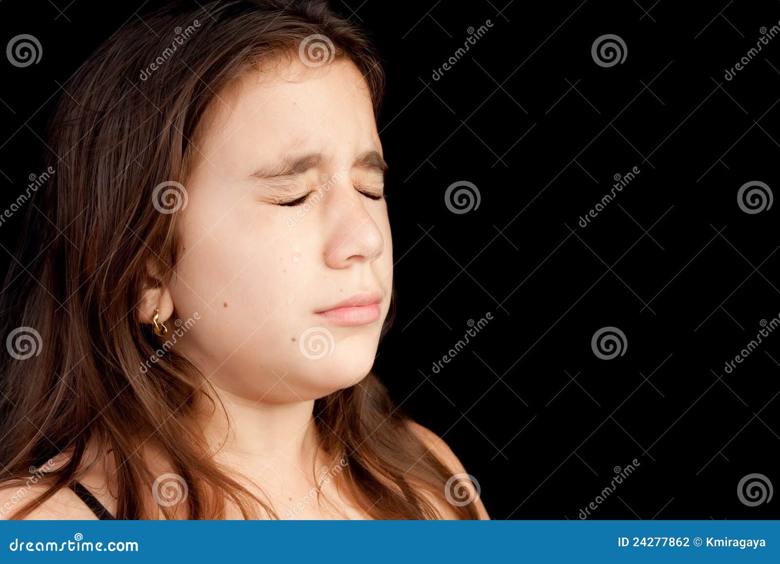 Girl with a Very Sad Face Crying Stock Photo - Image of lonely ...