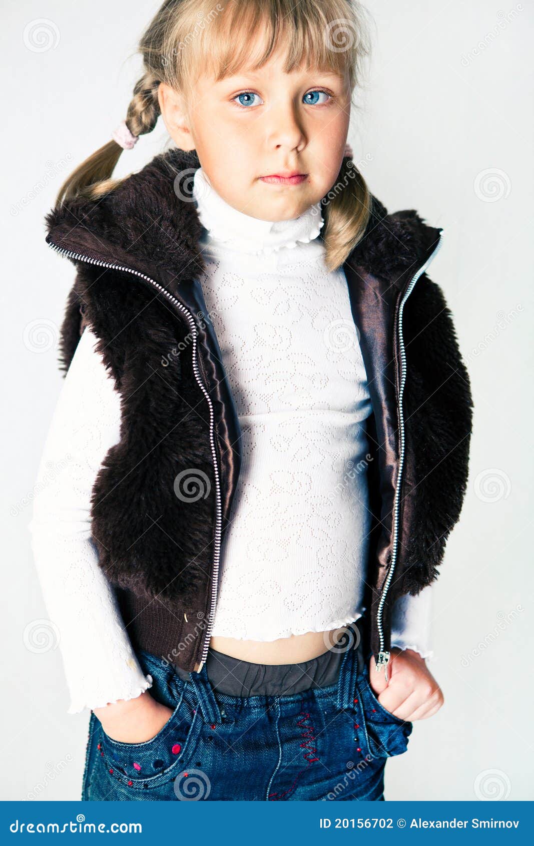 Girl in a waistcoat stock photo. Image of face, beauty 20156702