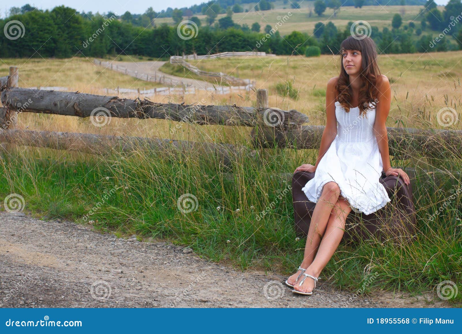 Girl waiting for a ride stock photo. Image of side, healthy 18955568