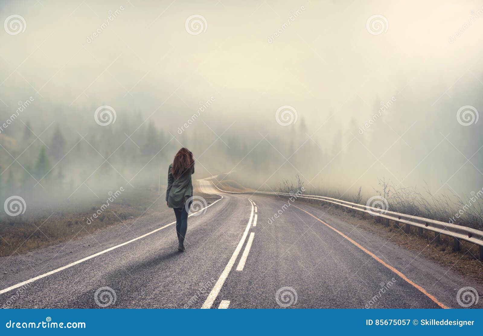 girl walking alone