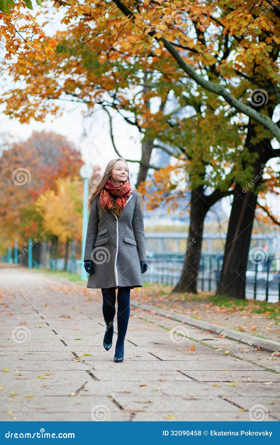 Girl walking in a park stock photo. Image of pretty, human - 32090458