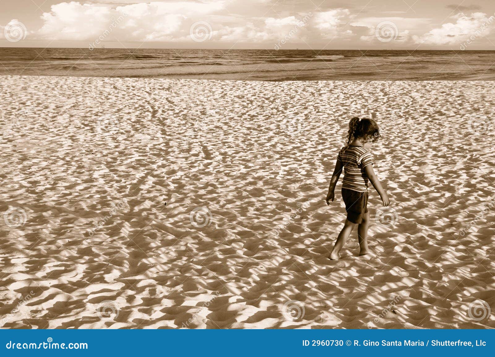 Girl Walking on Sand stock photo. Image of exploring, beauty 2960730