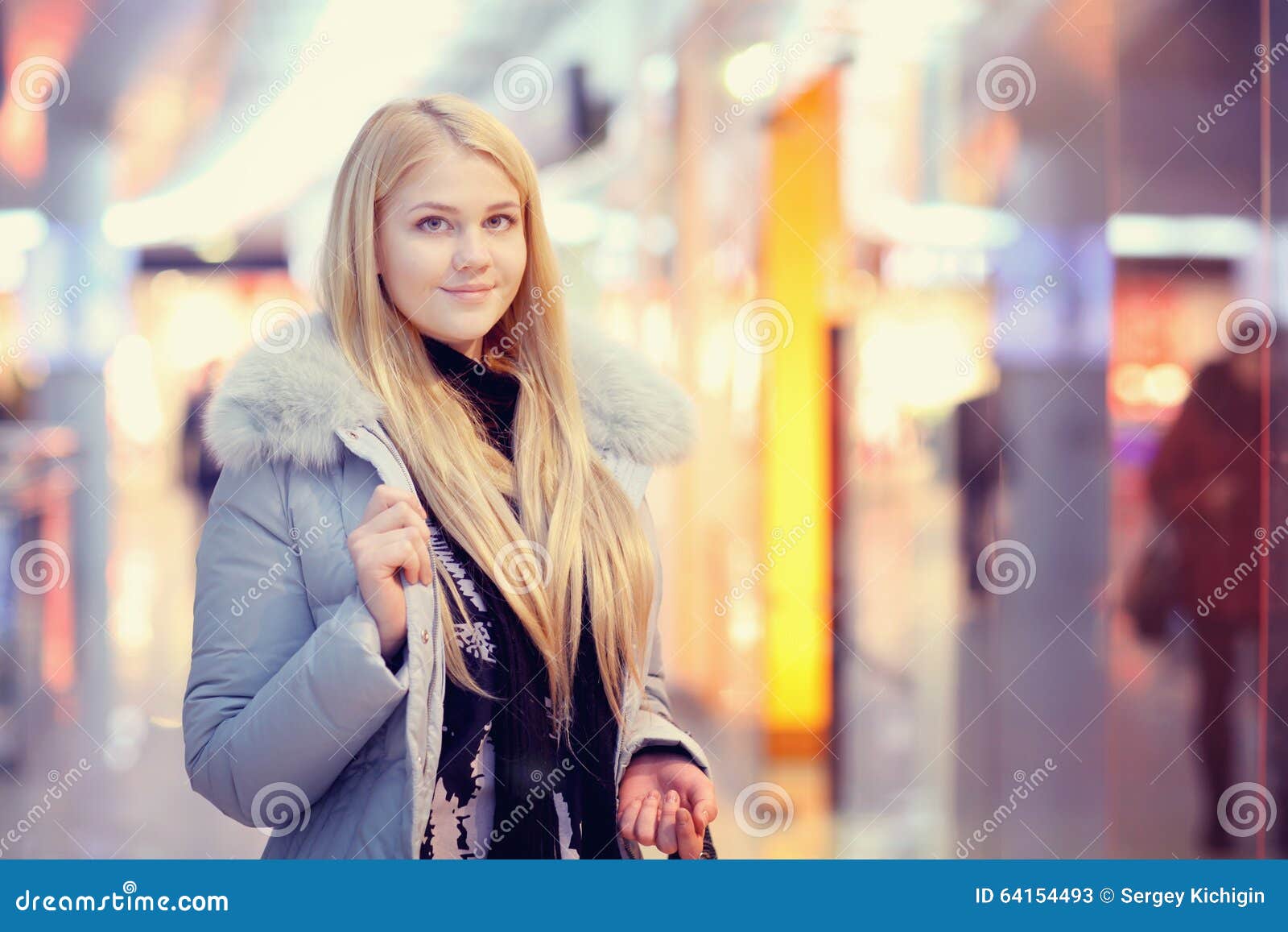 Girl Walks through the Mall Stock Image - Image of paris, attractive ...