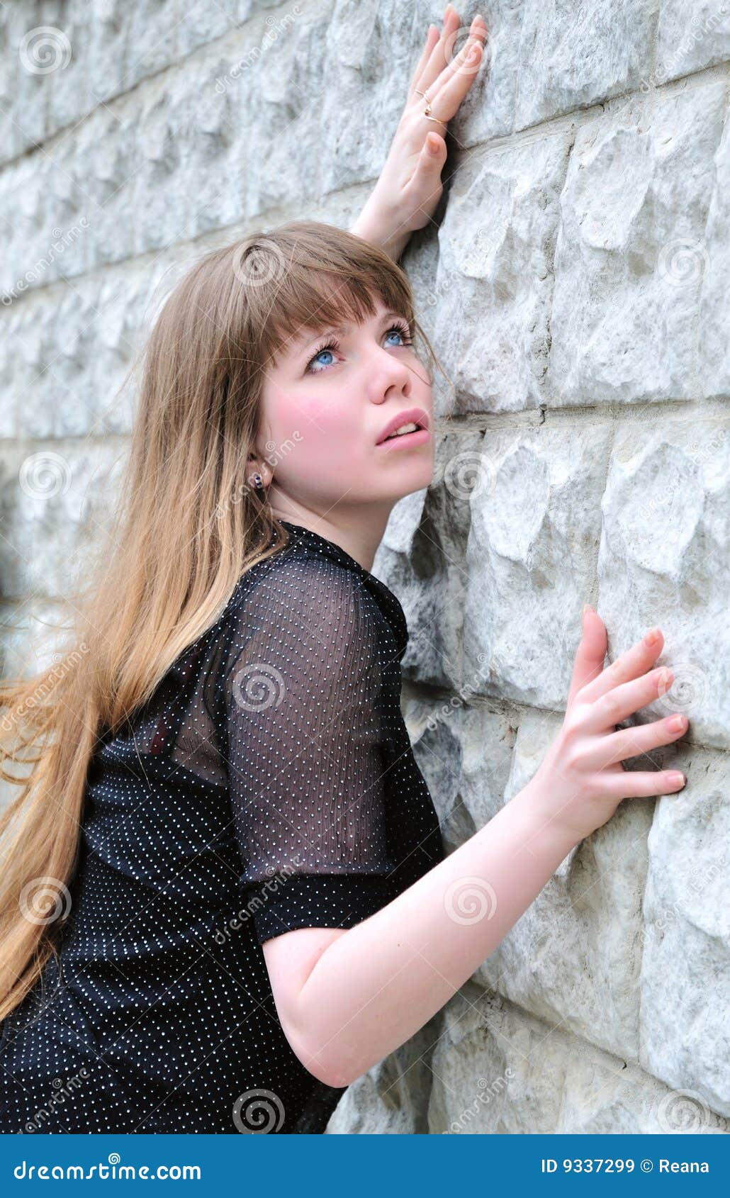 Girl and wall stock image. Image of campus, girl, teenager 9337299