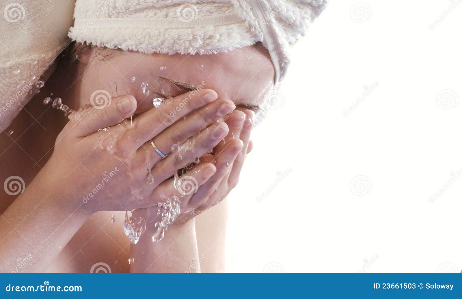 Girl Washes Her Face with Water Stock Image Image of hygiene, healthy