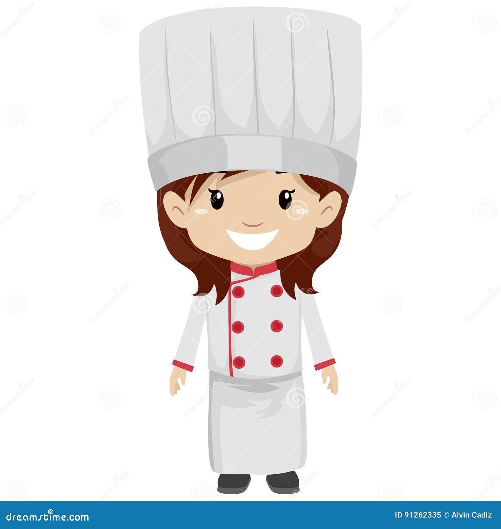 Girl wearing Chef Uniform stock vector. Illustration of dressed 91262335