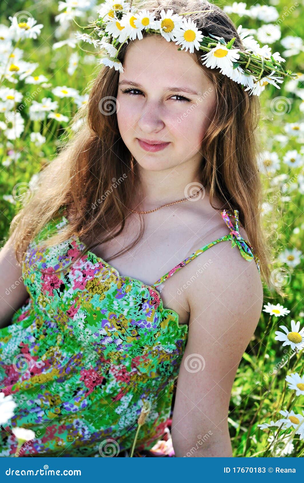 Girl Wearing Garland Stock Photos Image 17670183