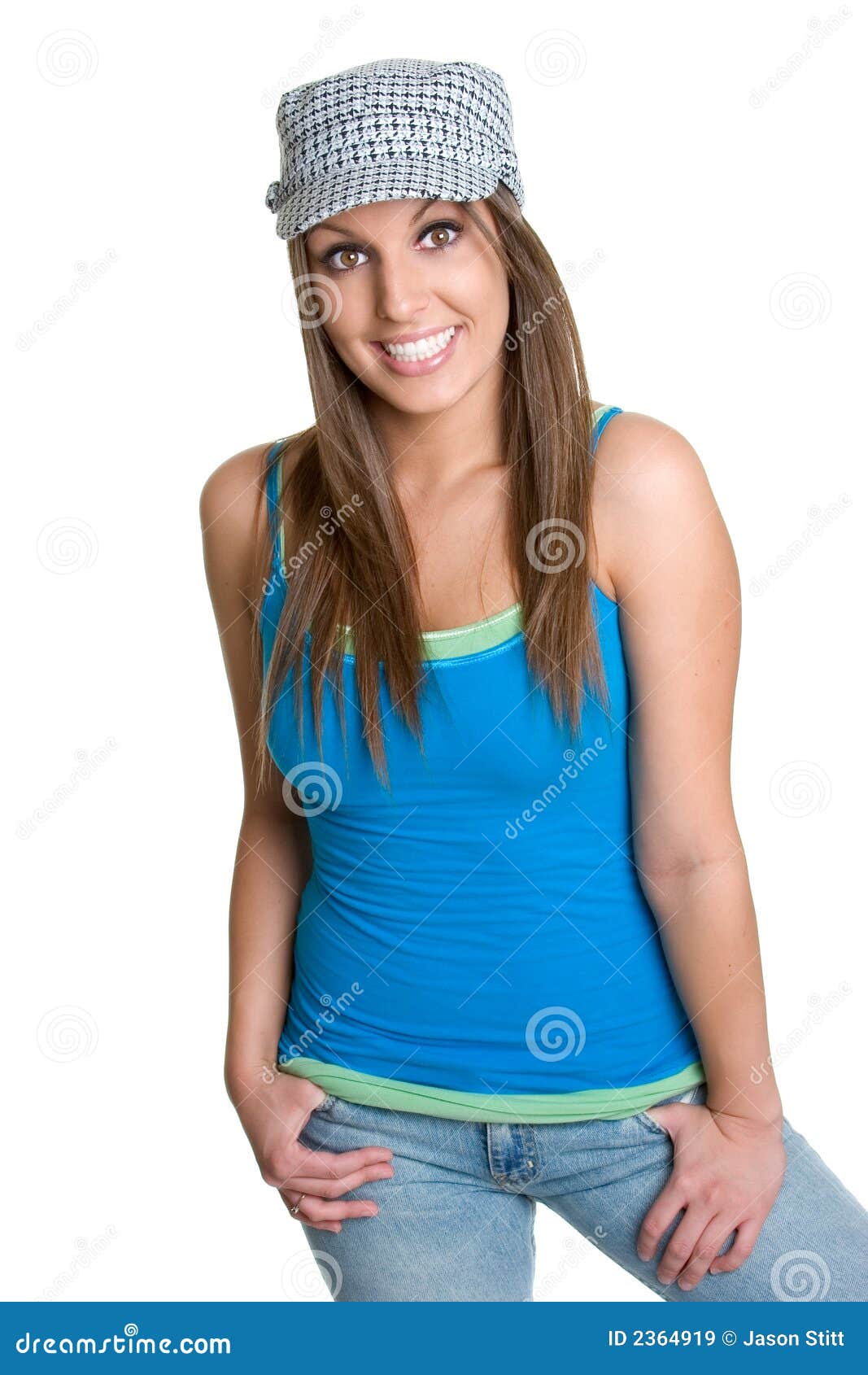 Girl Wearing Hat stock image. Image of isolated, smiling 2364919