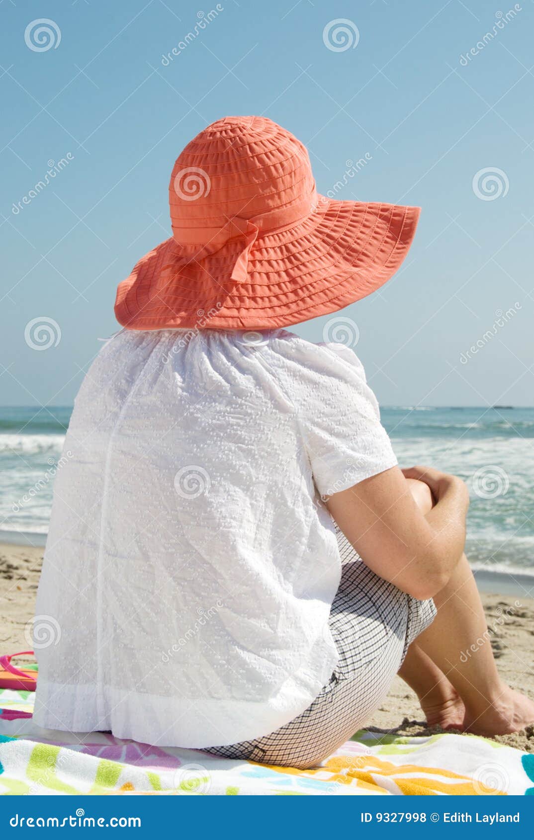 Girl Wearing Hat at the Beach Stock Photo Image of girl, summer 9327998