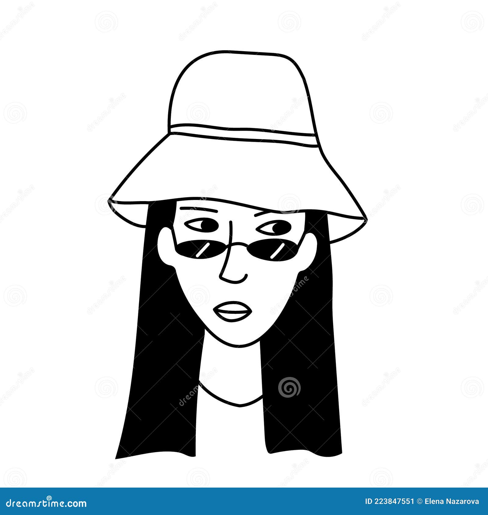 Girl Wearing Hat and Glasses Stock Vector Illustration of fashion