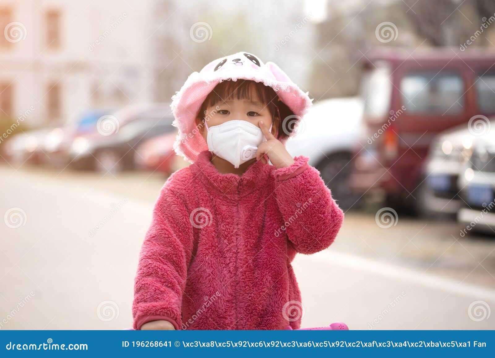 Girl is Wearing Mask Outdoors Stock Image Image of play, protection