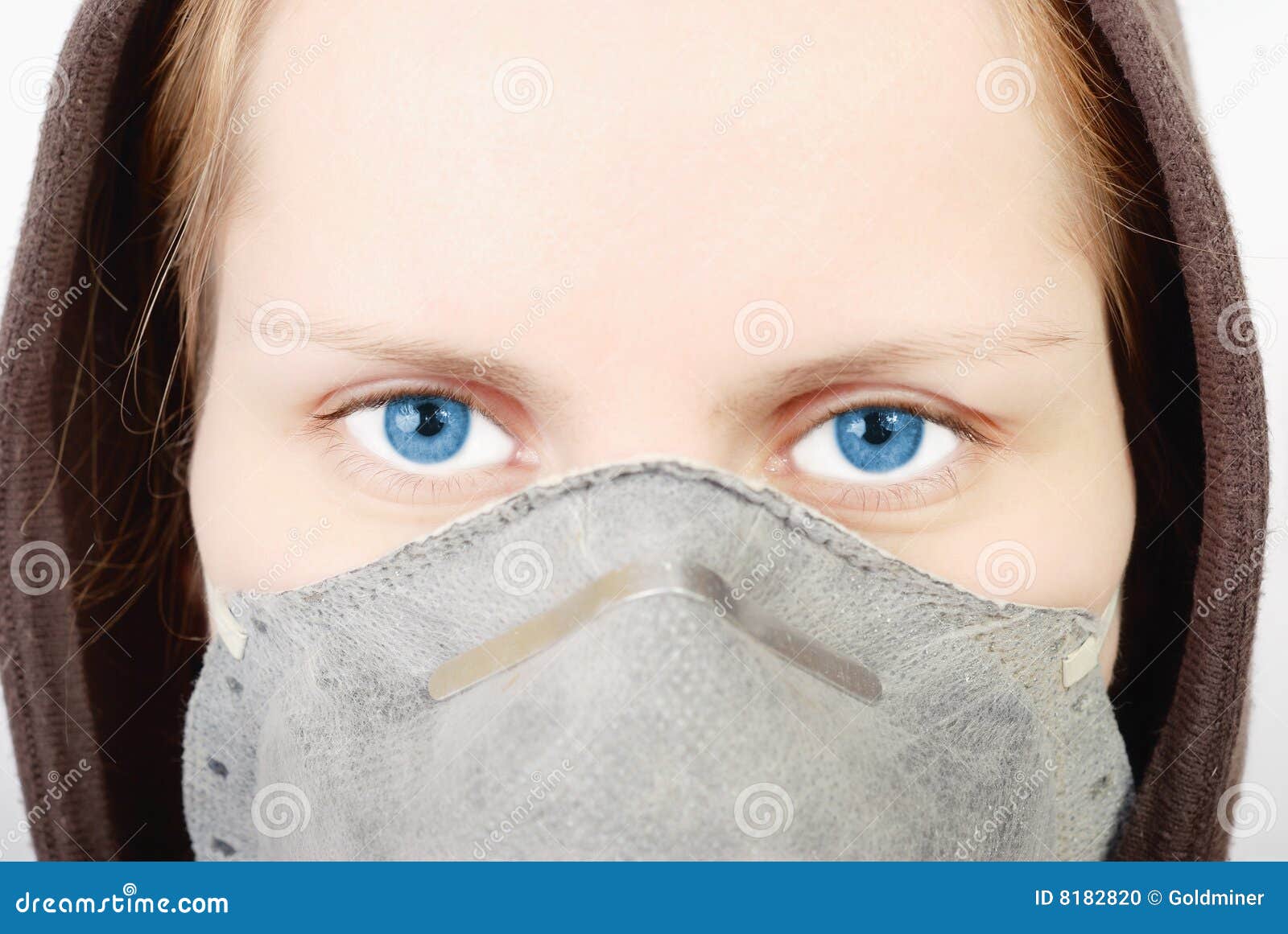 Girl wearing a respirator stock photo. Image of respirator 8182820