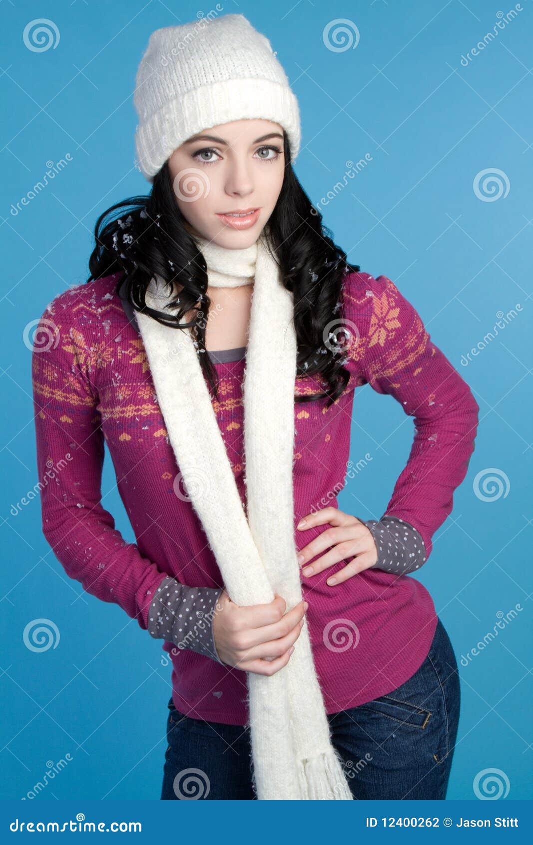 Girl Wearing Scarf stock photo. Image of people, girl 12400262