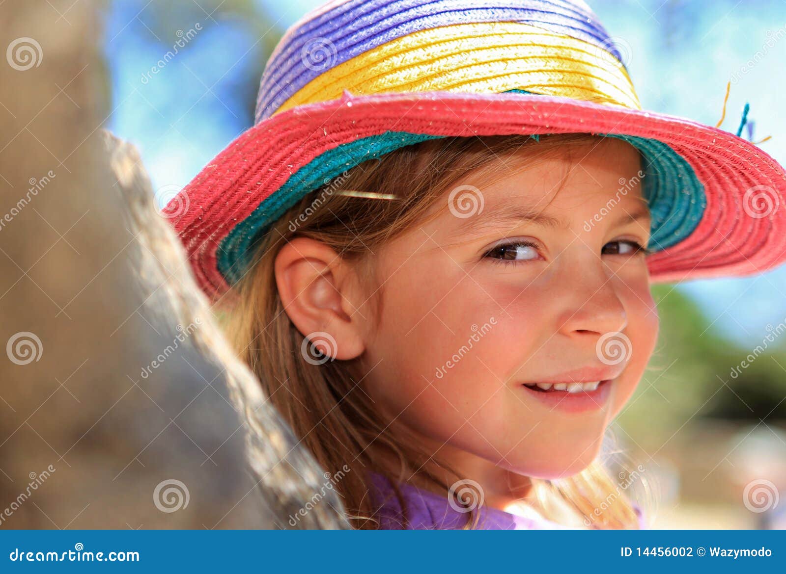 Girl Wearing A Straw Hat Stock Photography - Image: 14456002