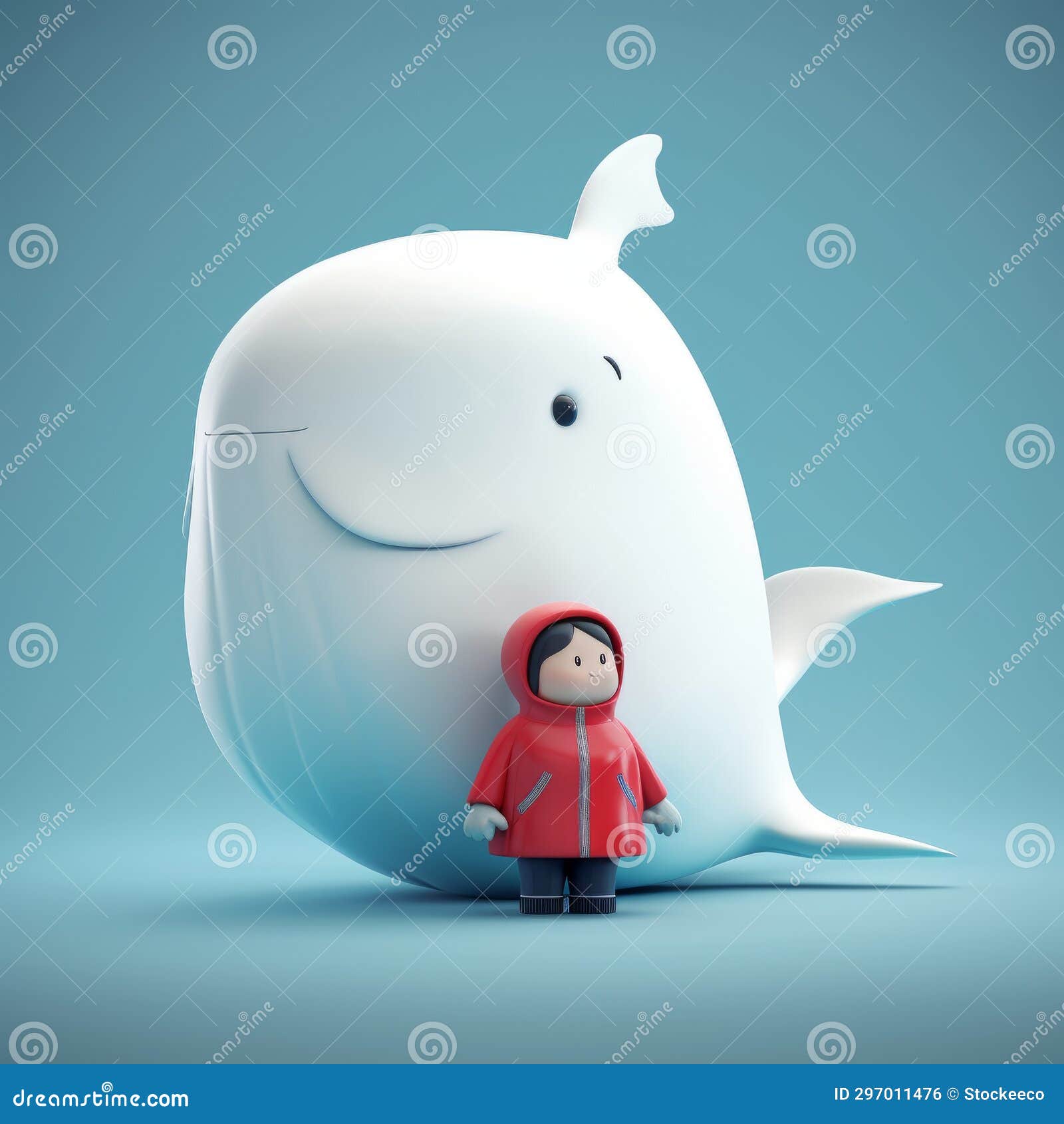 whale and jessica: a charming minimalist 3d character