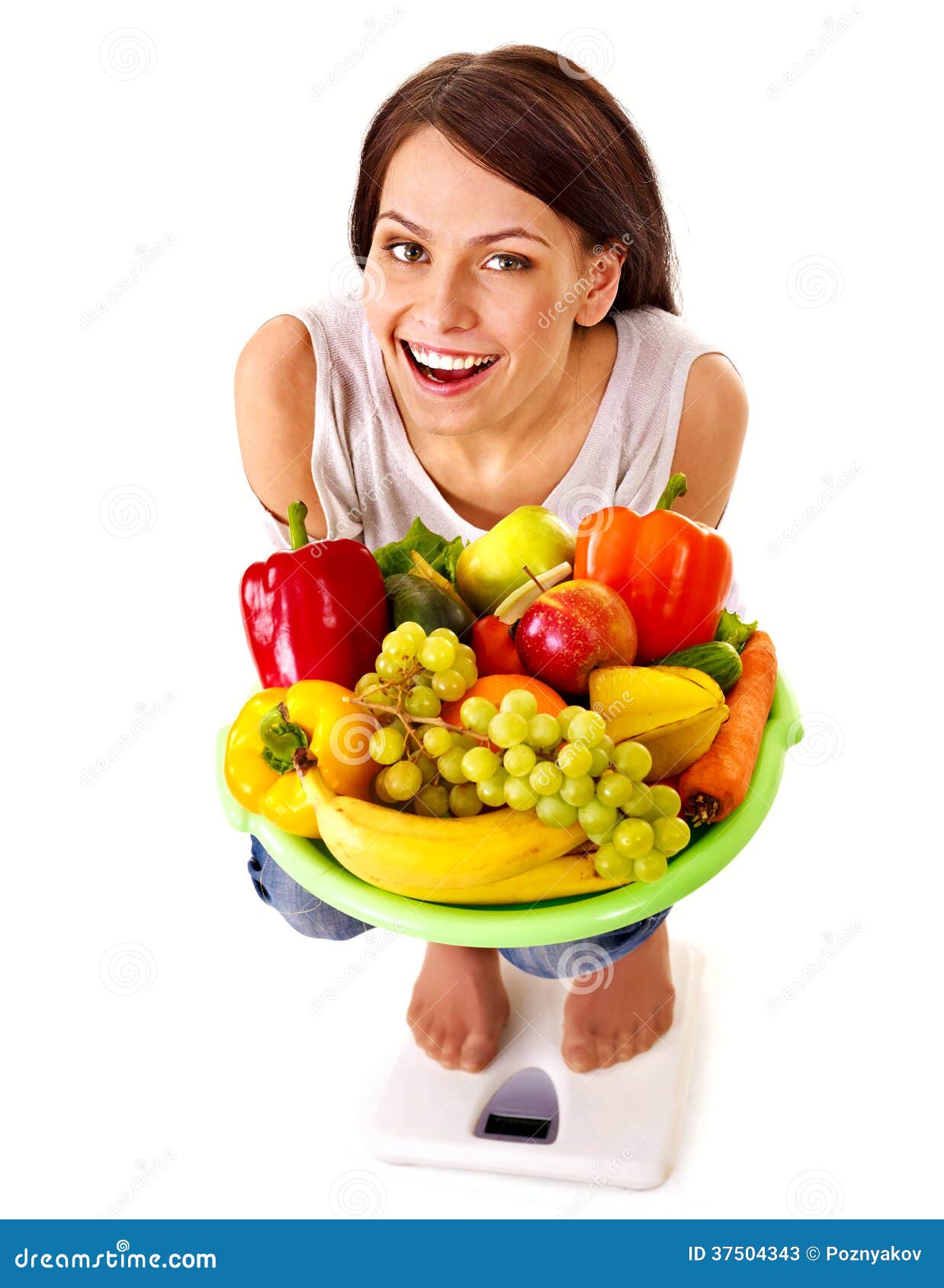 Girl weight loss on scales stock image. Image of isolated 37504343