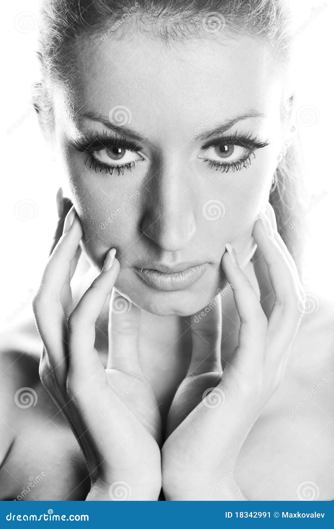 Girl on a white background stock image. Image of back 18342991
