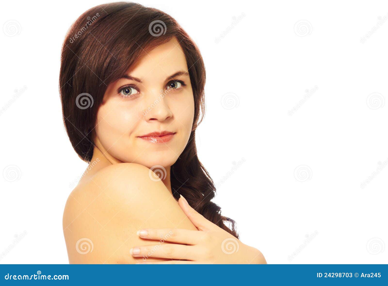 Girl on a white background stock image. Image of head 24298703