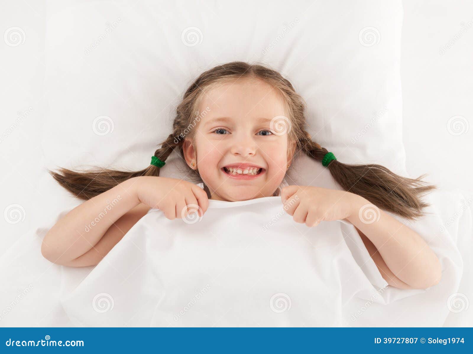 Girl in white bed stock image. Image of blanket, healthy 39727807