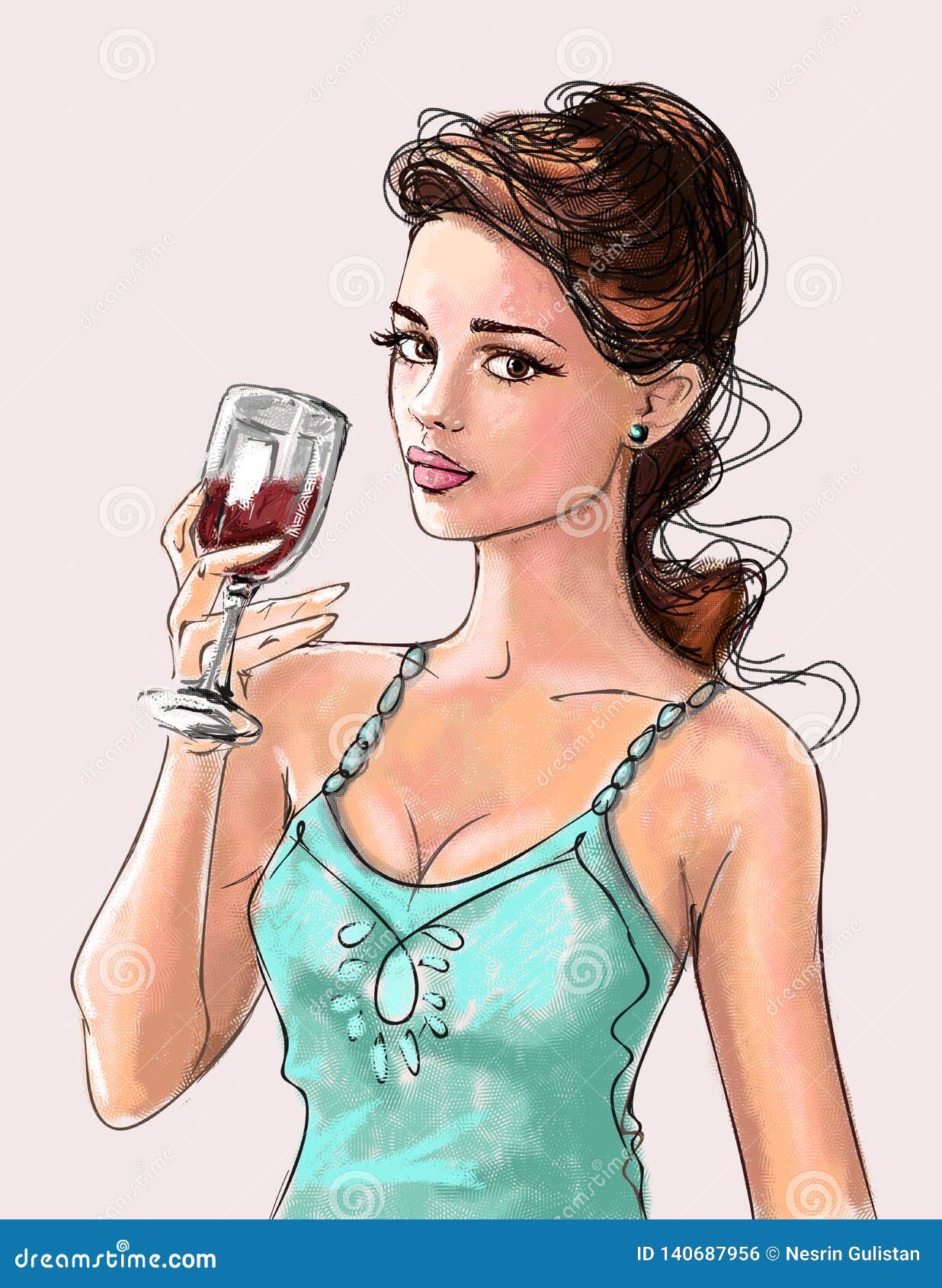 Drinking Glass Wine Thin Line Cartoon Vector | CartoonDealer.com #87203775
