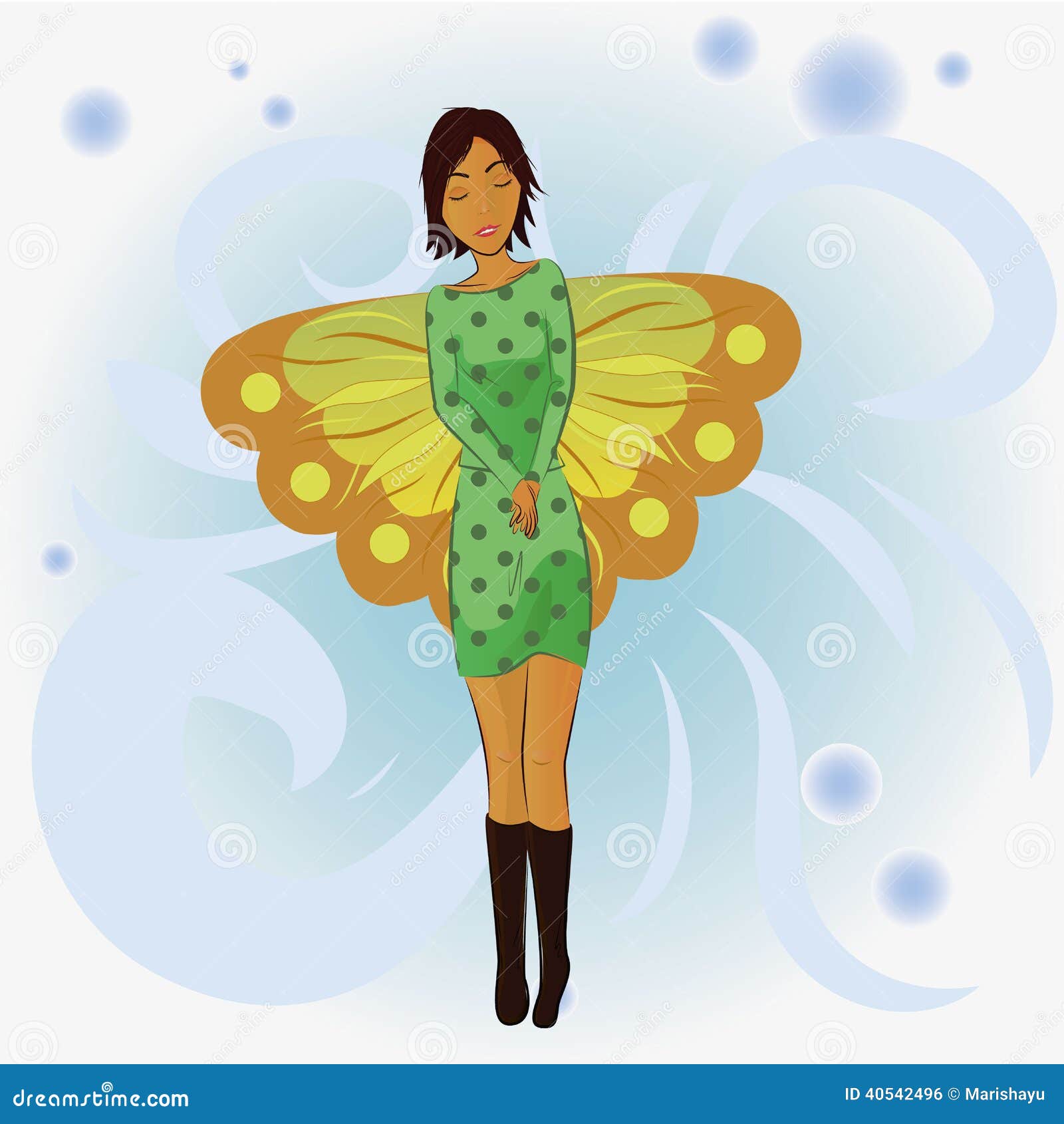 Girl with wings stock vector. Illustration of female 40542496