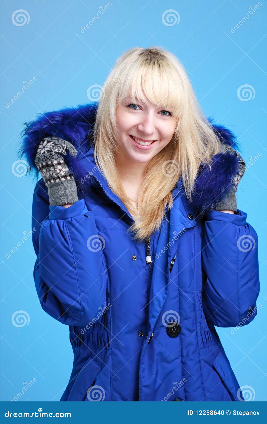 Girl in winter clothes stock photo. Image of hands, looking - 12258640