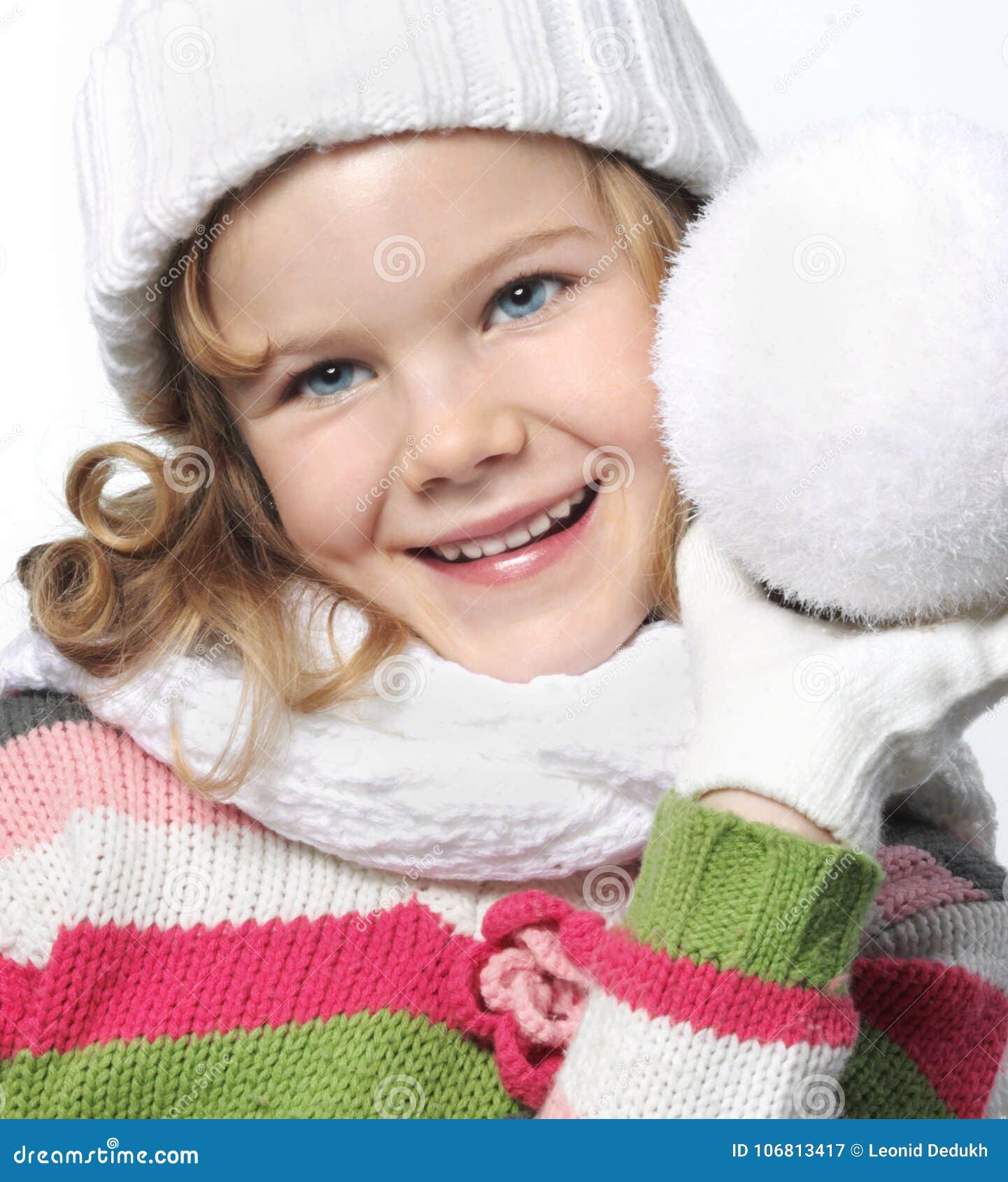 Girl in winter clothes stock image. Image of funny, happiness - 106813417