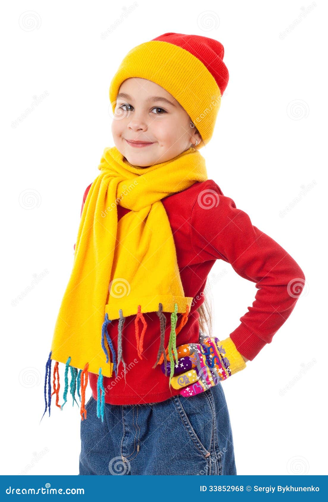 Girl in winter clothes stock photo. Image of winter, scarf - 33852968