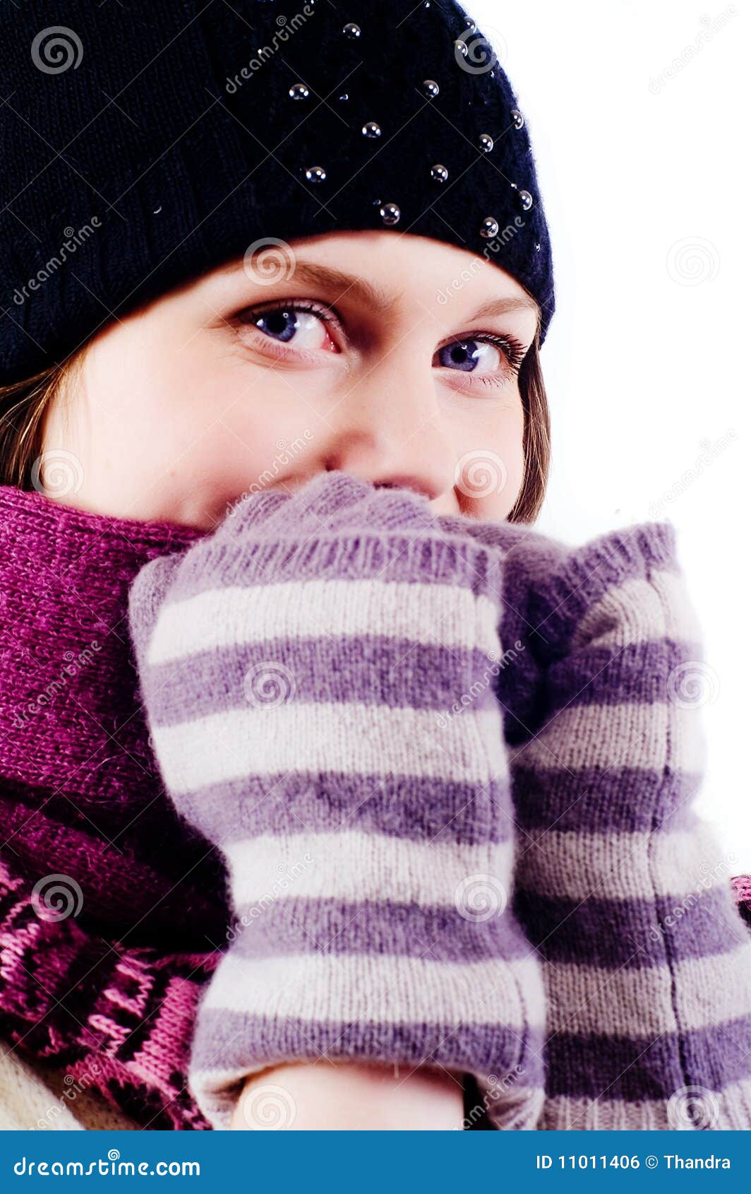 Girl in winter clothing stock photo. Image of playing - 11011406