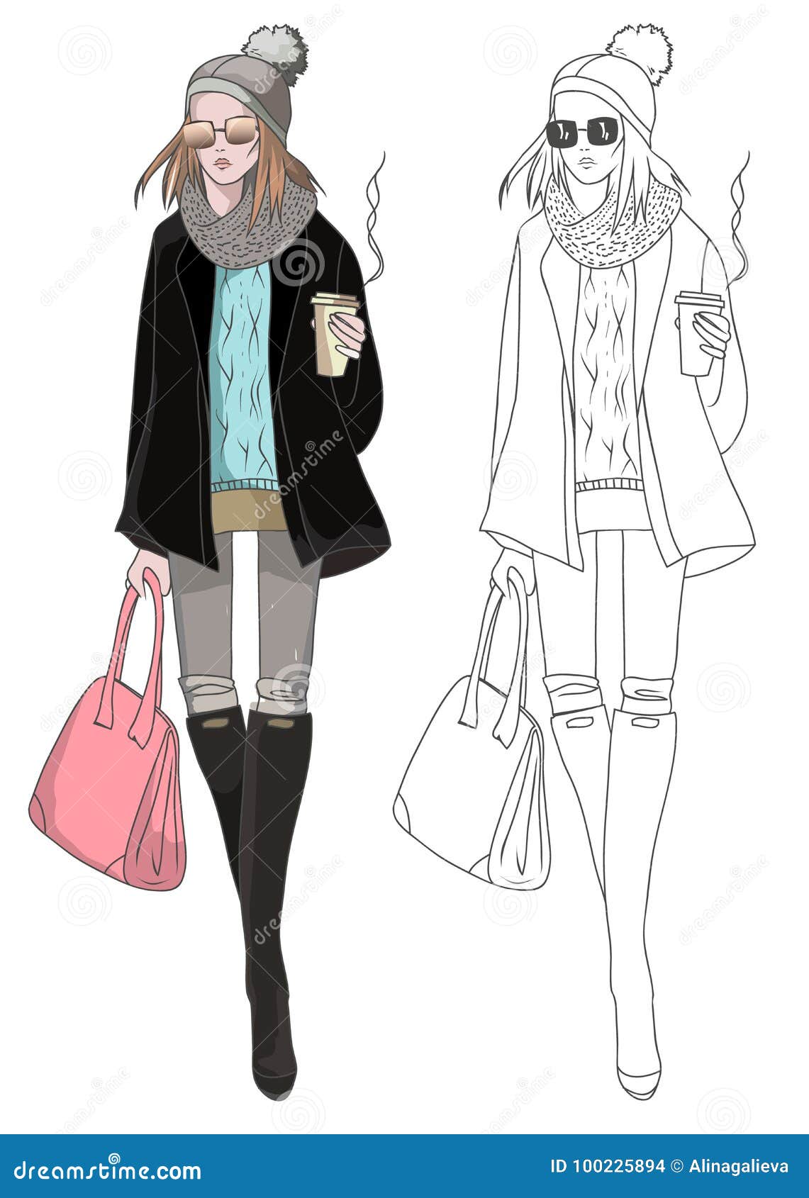 Winter woman clothes Royalty Free Vector Image