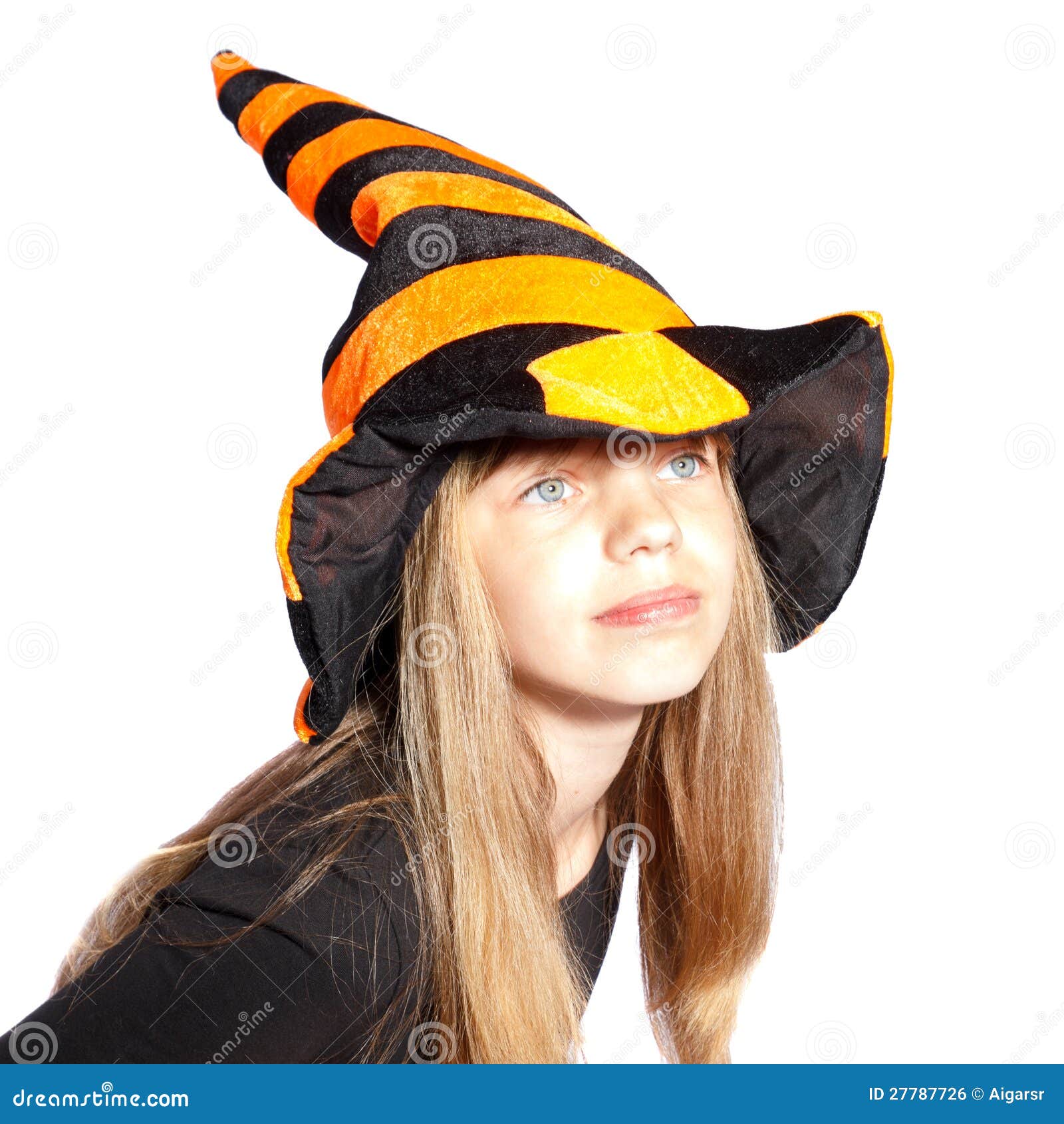 Girl with witch hat stock photo. Image of costume, face 27787726