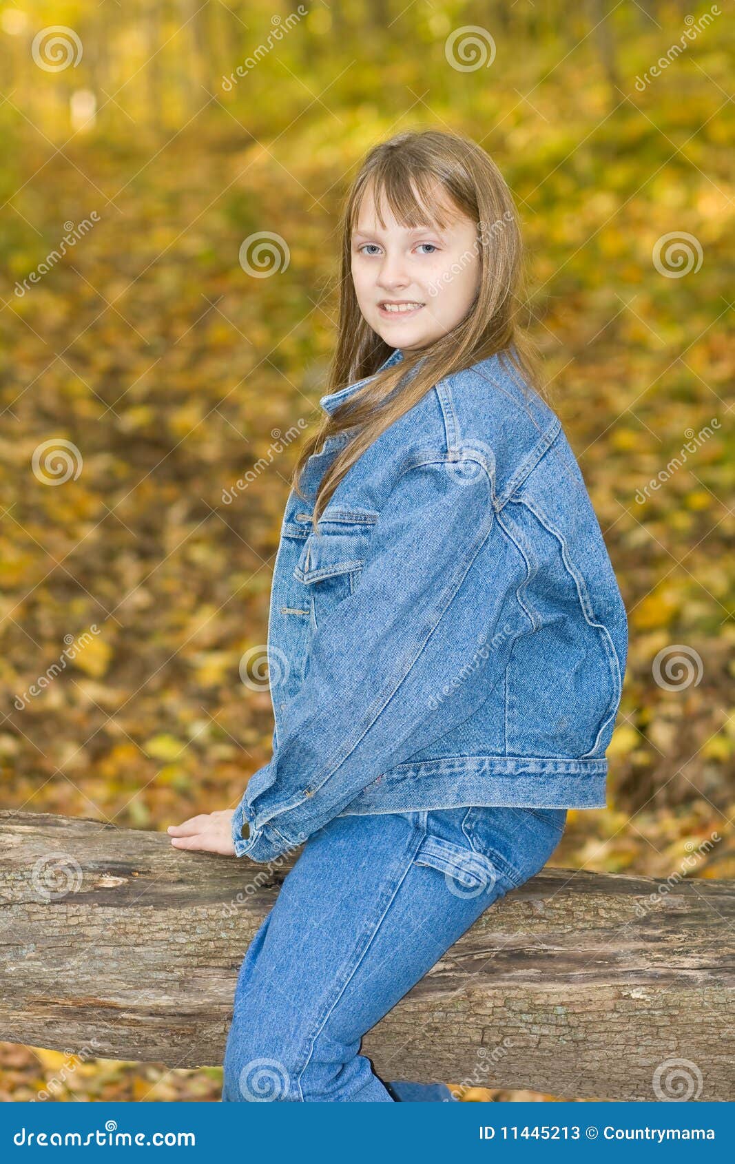 Girl in the woods. stock image. Image of blue, resting 11445213