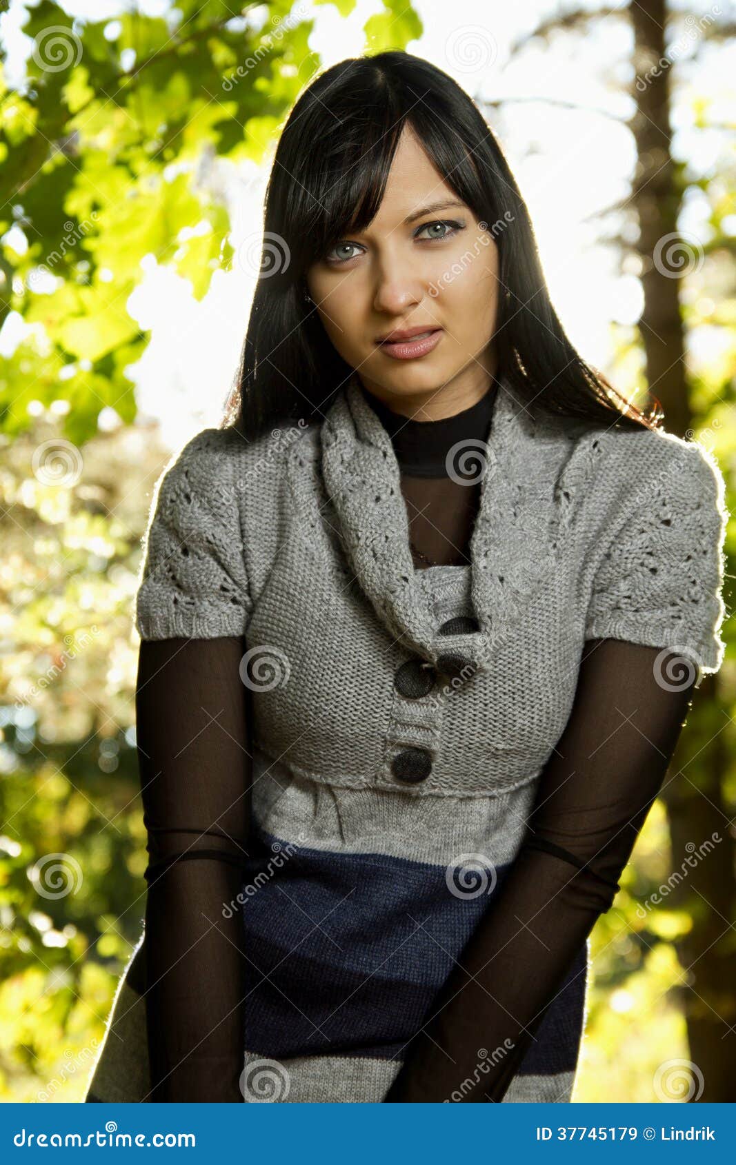 Girl in the woods stock image. Image of glad, activity - 37745179