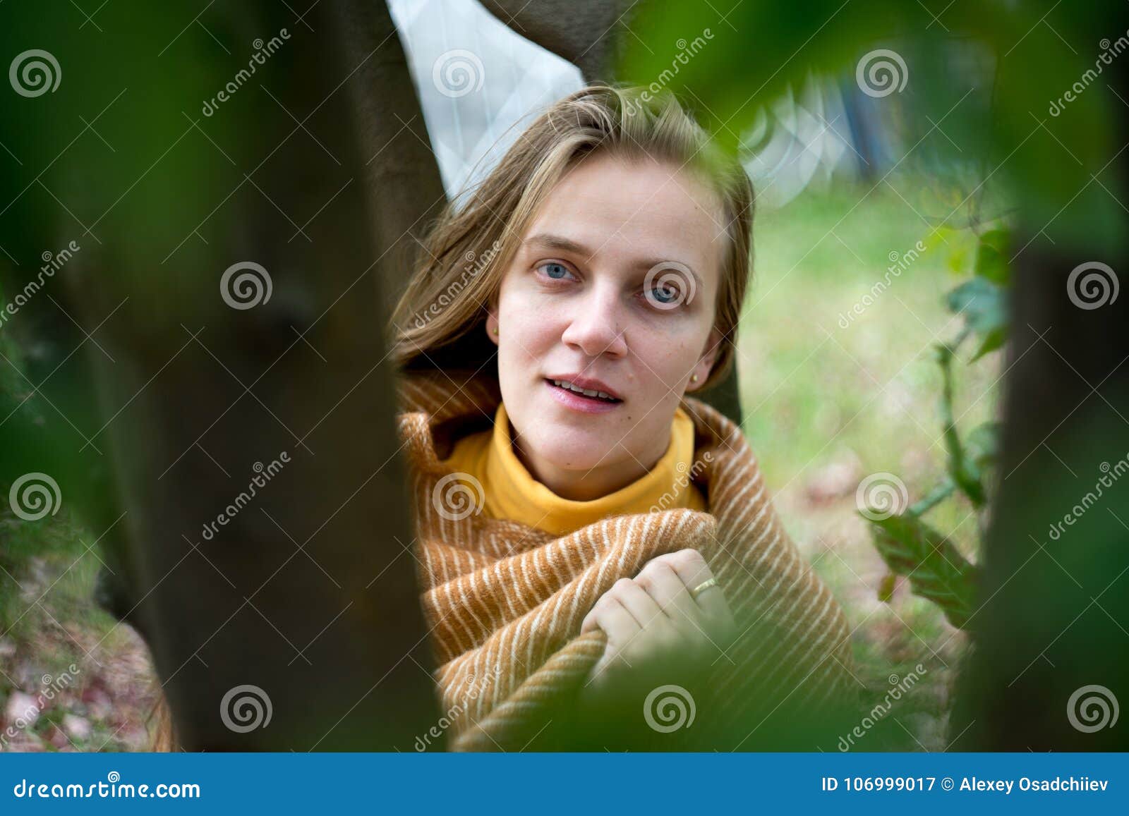 Girl is Wrapped in a Blanket Stock Image - Image of decorative ...