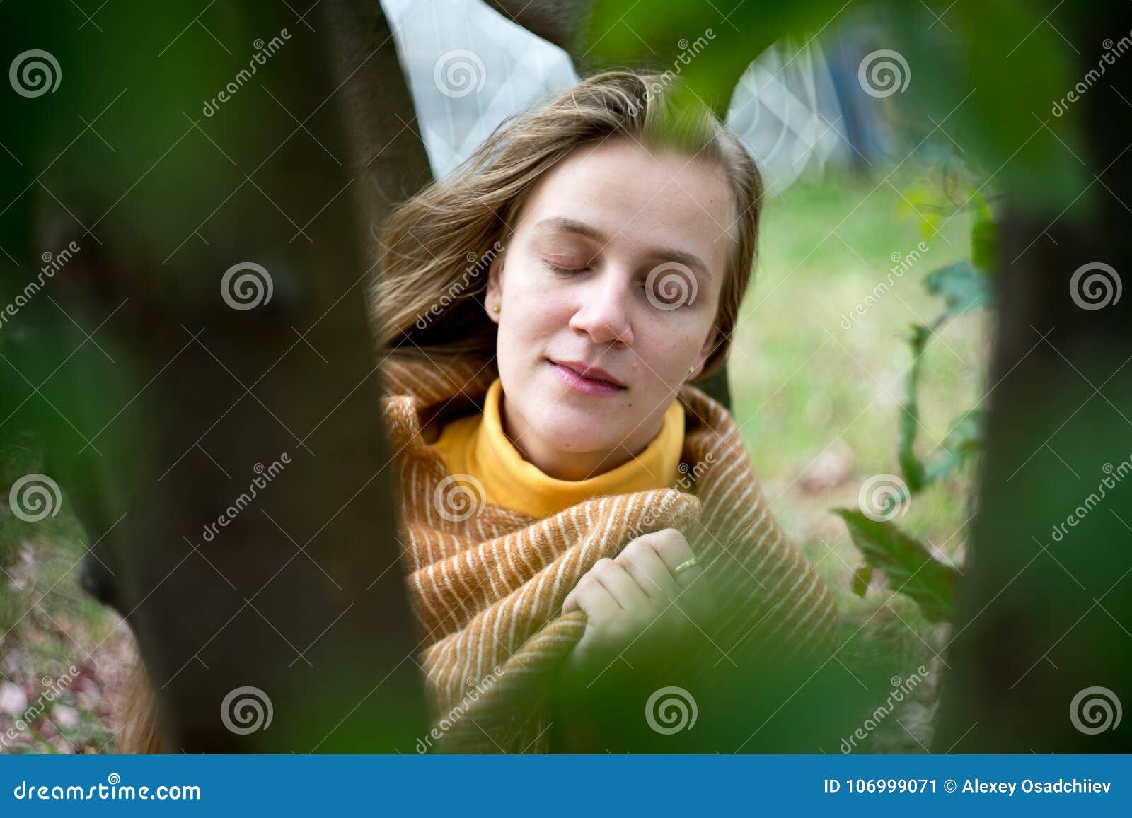 Girl is Wrapped in a Blanket Stock Image - Image of love, nature: 106999071