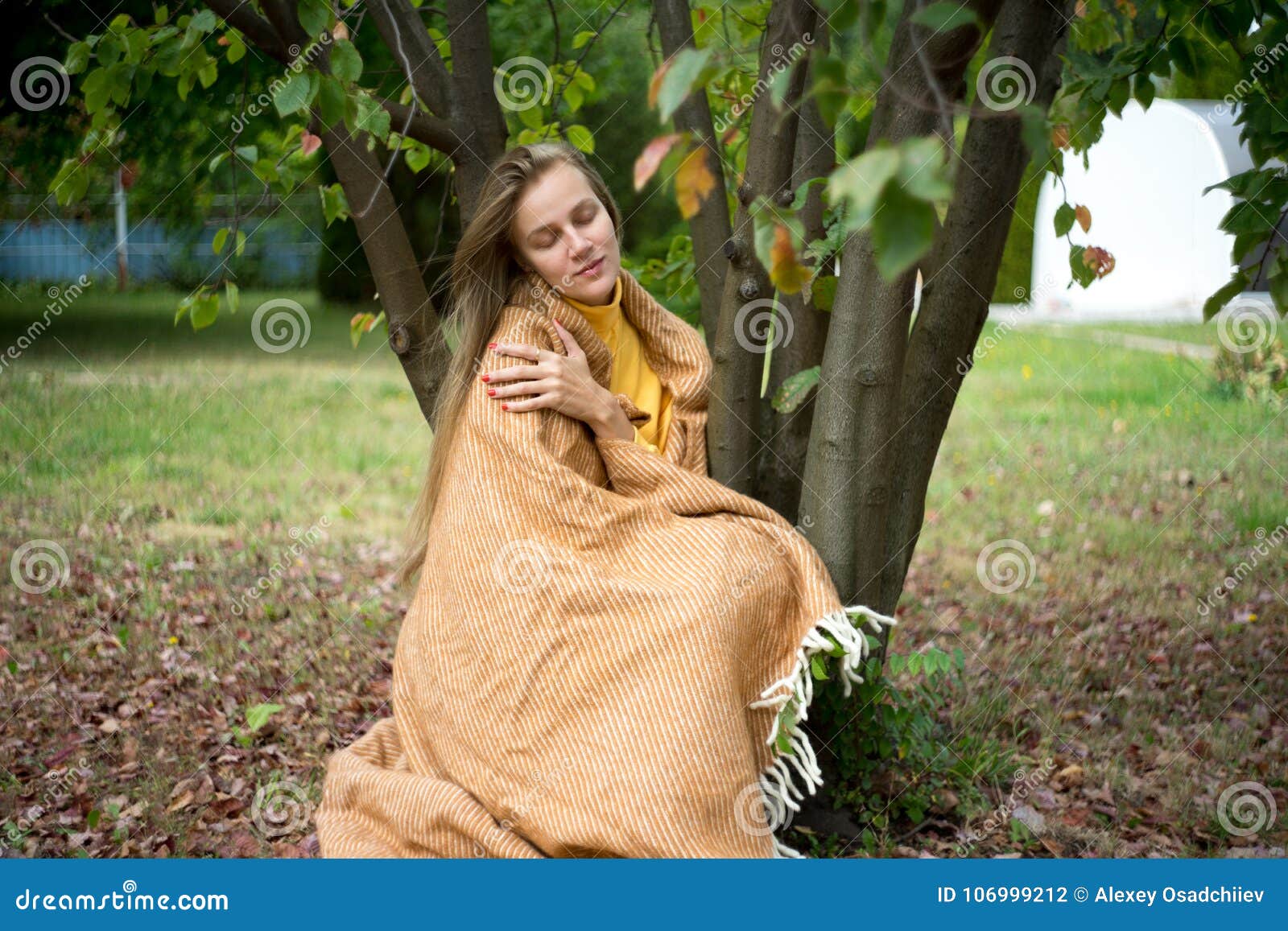 Girl is Wrapped in a Blanket Stock Photo - Image of energy, closeup ...