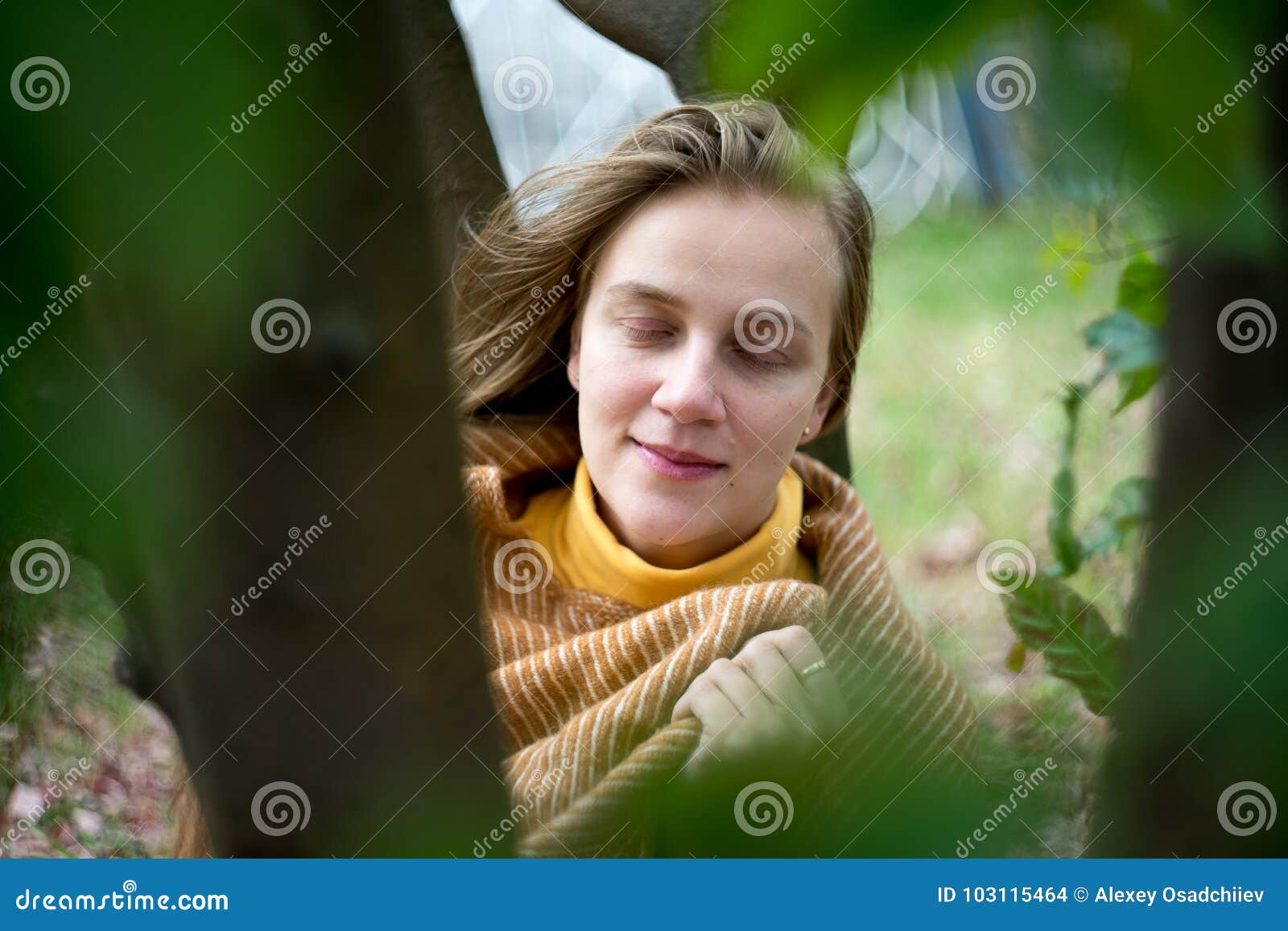 Girl is Wrapped in a Blanket Stock Photo - Image of environment ...