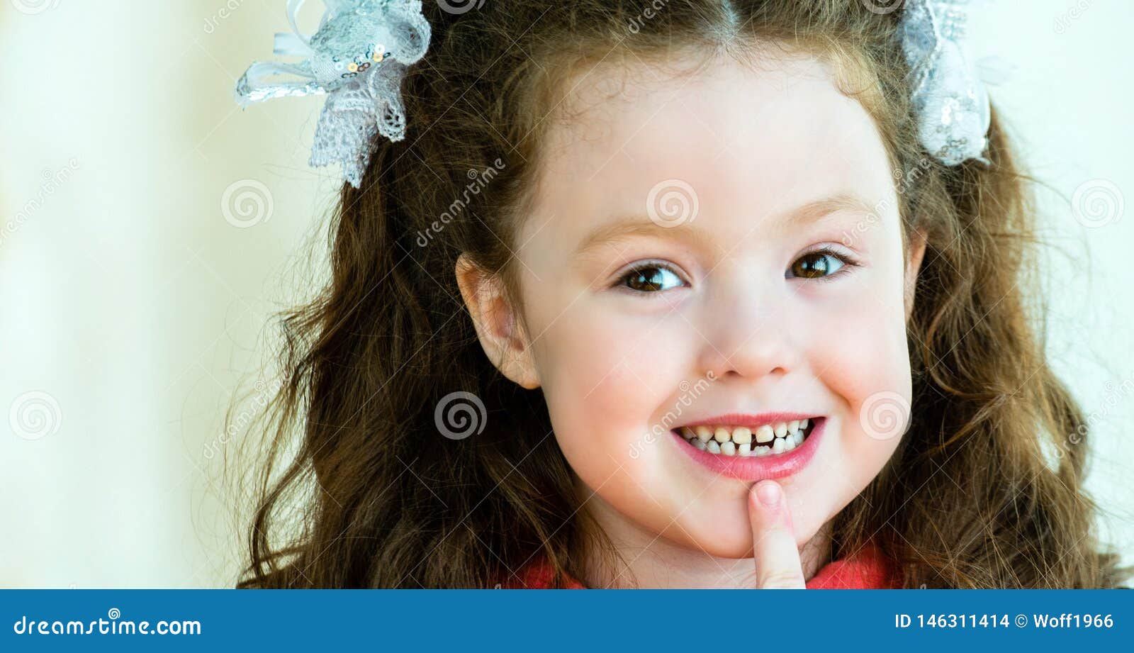 Tricky Eyes. at the 5yearold Girl the First Milk Tooth Fell Out and a