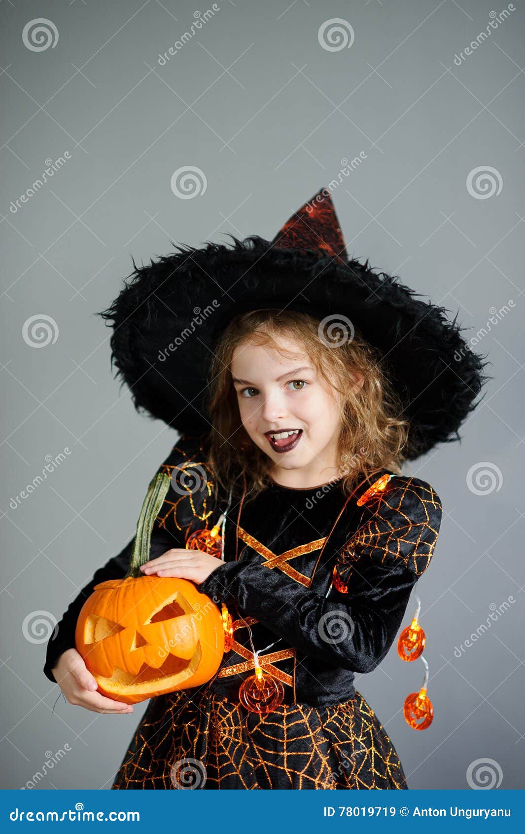 Girl of 8-9 Years in a Suit for Halloween. Stock Image - Image of ...