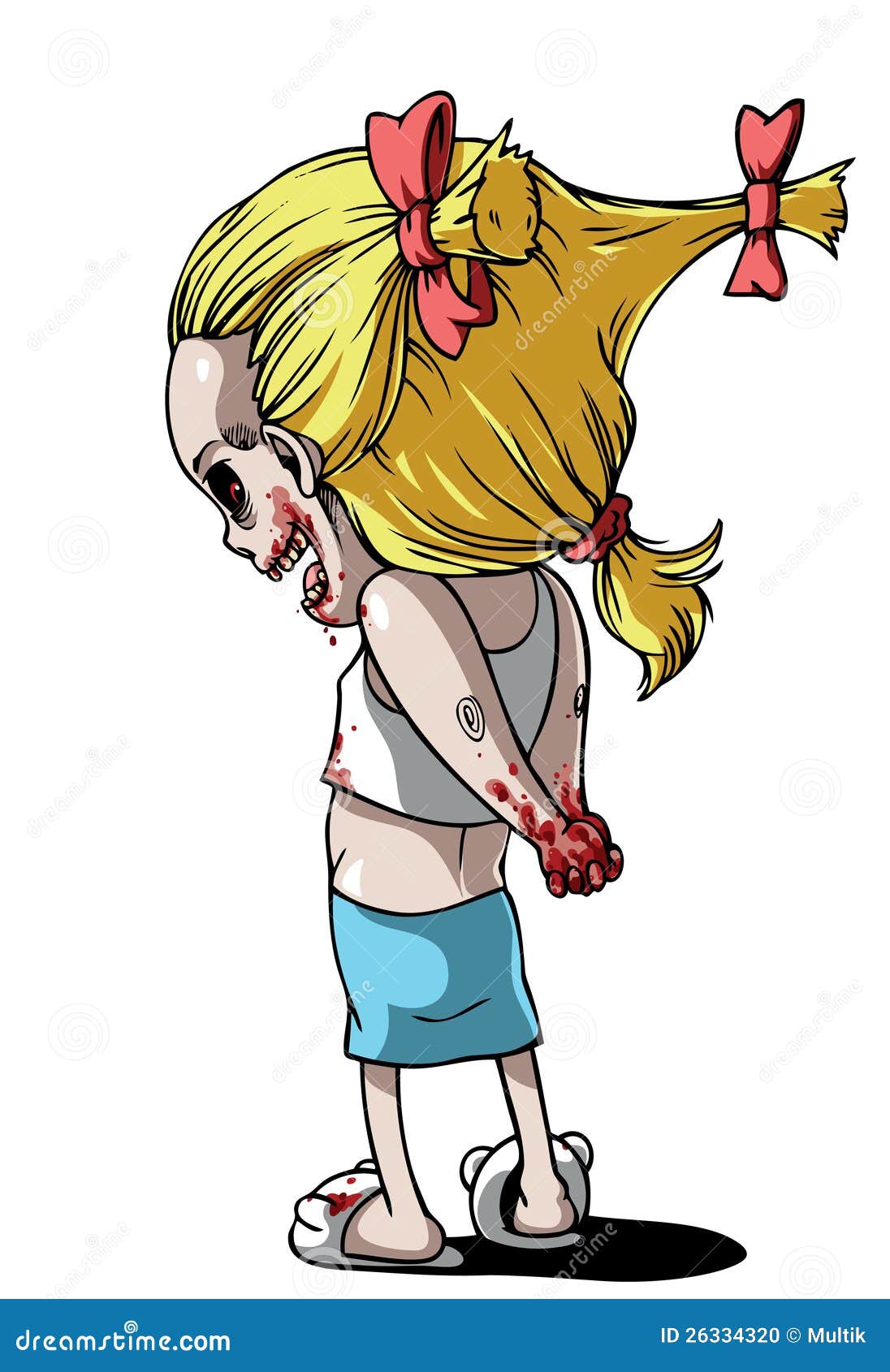 cute zombie girl cartoon