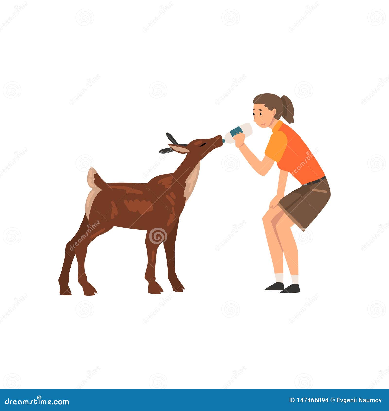 Girl Zoo Worker Feeding Baby Deer with Bottle of Milk, Professional  Zookeeper Character Caring of Animal Vector Stock Vector - Illustration of  assist, character: 147466094